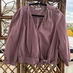 Madewell Burgundy Gingham Blouse